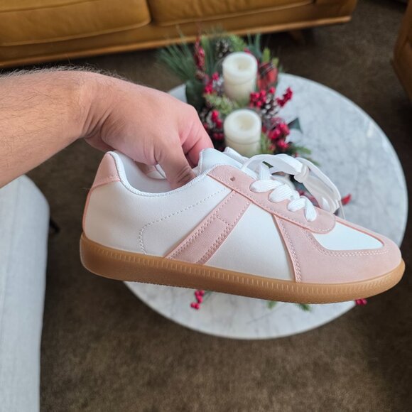 Kayleen Women's German Army Trainers Pink Size 8 W - Picture 4 of 5